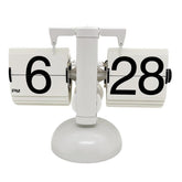 Olmecs Retro Vintage Flip Desk Clock Home Décor Ideal for Home Office - White